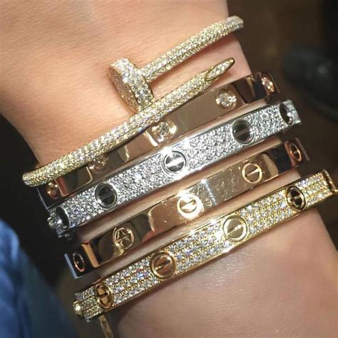 cartier iced out bracelet - cartier bracelet without screw.